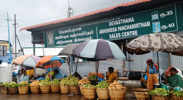 fruit and food at palani temple