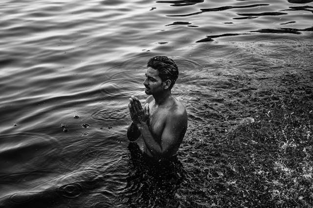 Holy Dip In Ganges Of Kashi