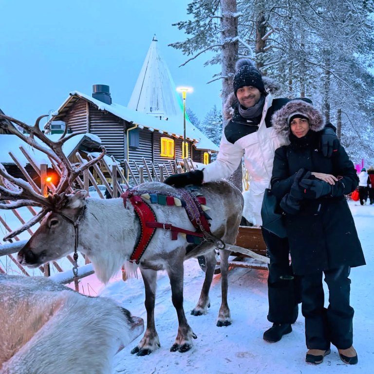 Varun tej and Lavanya Tripati in Rovaniemi, Finland