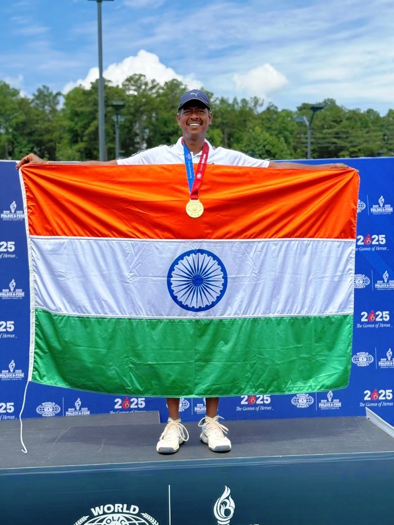 TTD VGO SECURITY WING OF TIRUMALA SRI A SURENDRA WON THE GOLD MEDAL