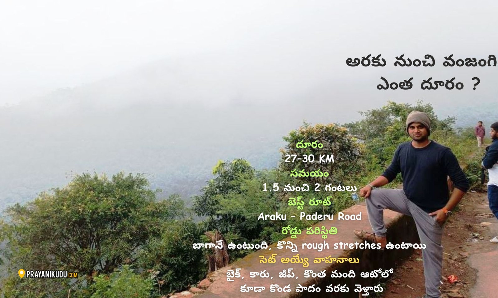 Araku To Vanjangi Distance