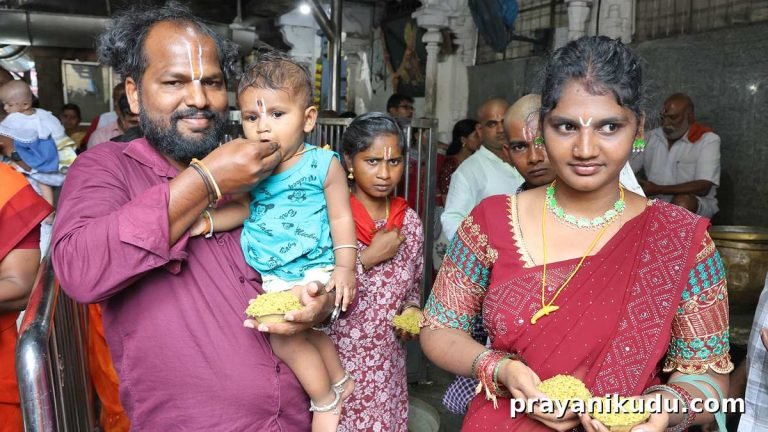devotees having srivari prasadam at tirumala temple