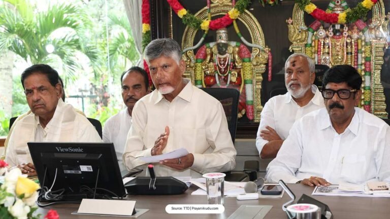 Andhra Pradesh Chief Minister Nara Chandrababu Naidu addressing media in Tirumala about TTD development plans 2026