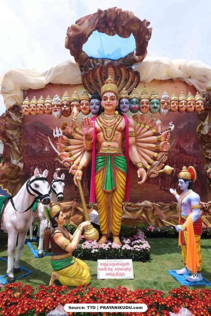 తిరుమల బ్రహ్మోత్సవాలు 2026 - దర్శనం తర్వాత ఎక్కడికి వెళ్లాలి? | Tirumala flower exhibition 2026 2 Lord Krishna Vishwaroopa Virat Swaroop statue at Tirumala flower exhibition TTD